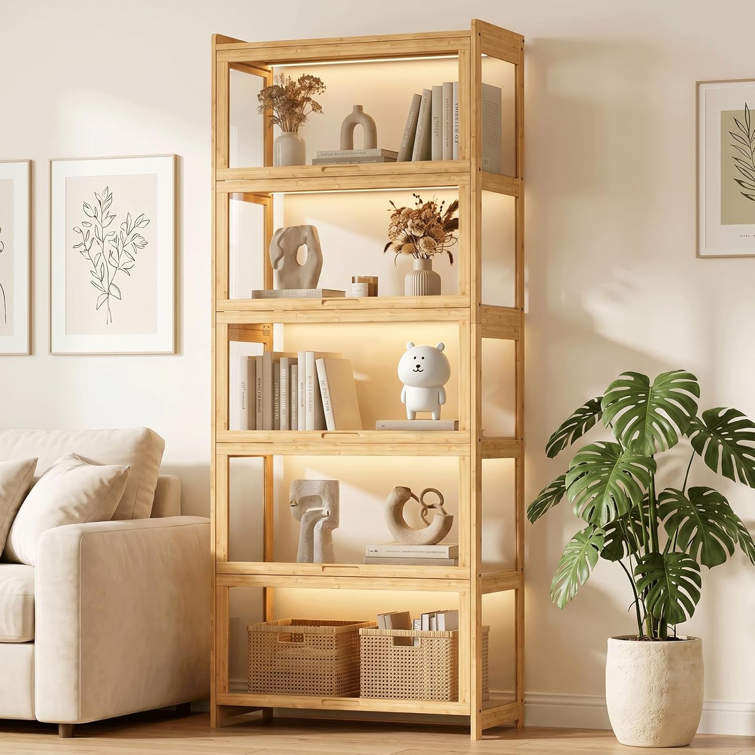 Collectible Collection - Display Cabinet with Acrylic Doors, 5-Tier