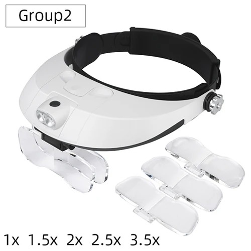 Darkroom Enlarger Lens - Headband Magnifier Soldering Glasses Detachable LED