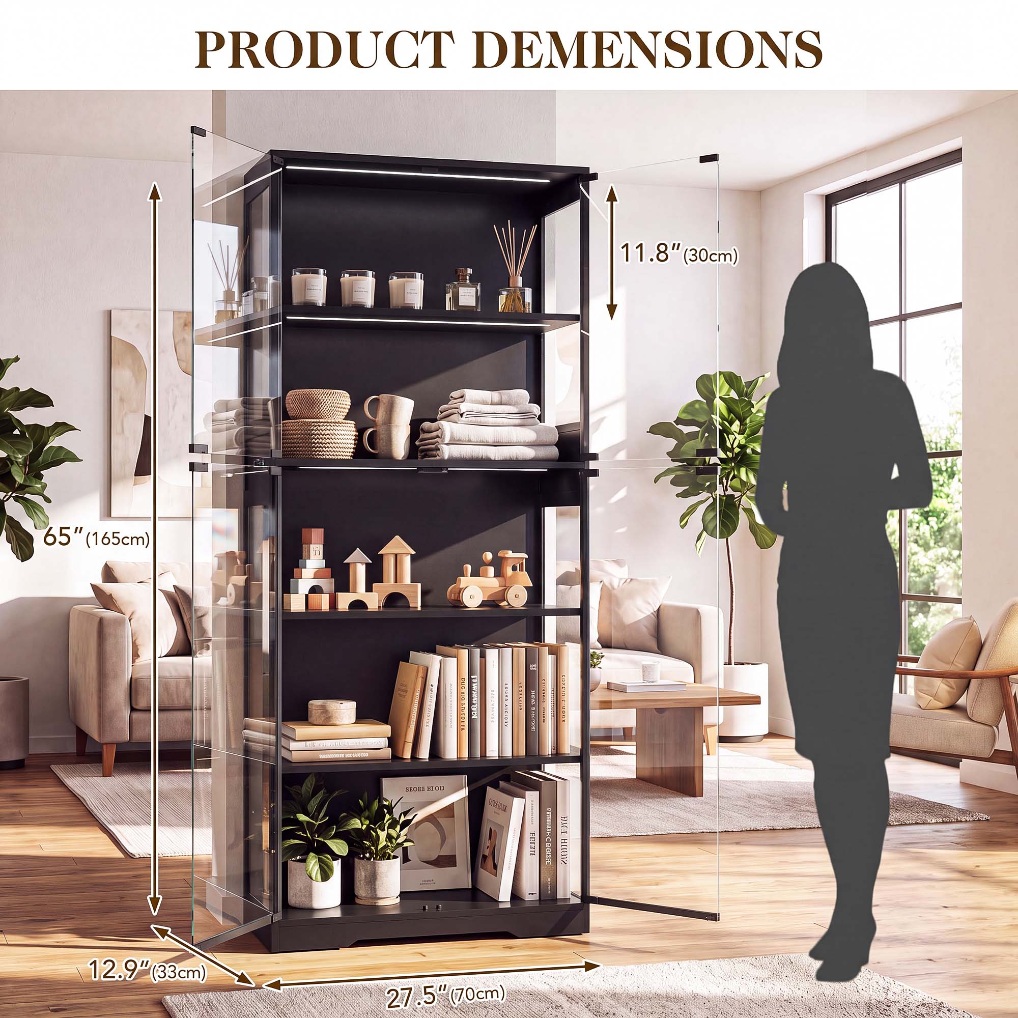TCGBKAF 5‑Tier Display Cabinet - Collectible Collection ulasan dan harga