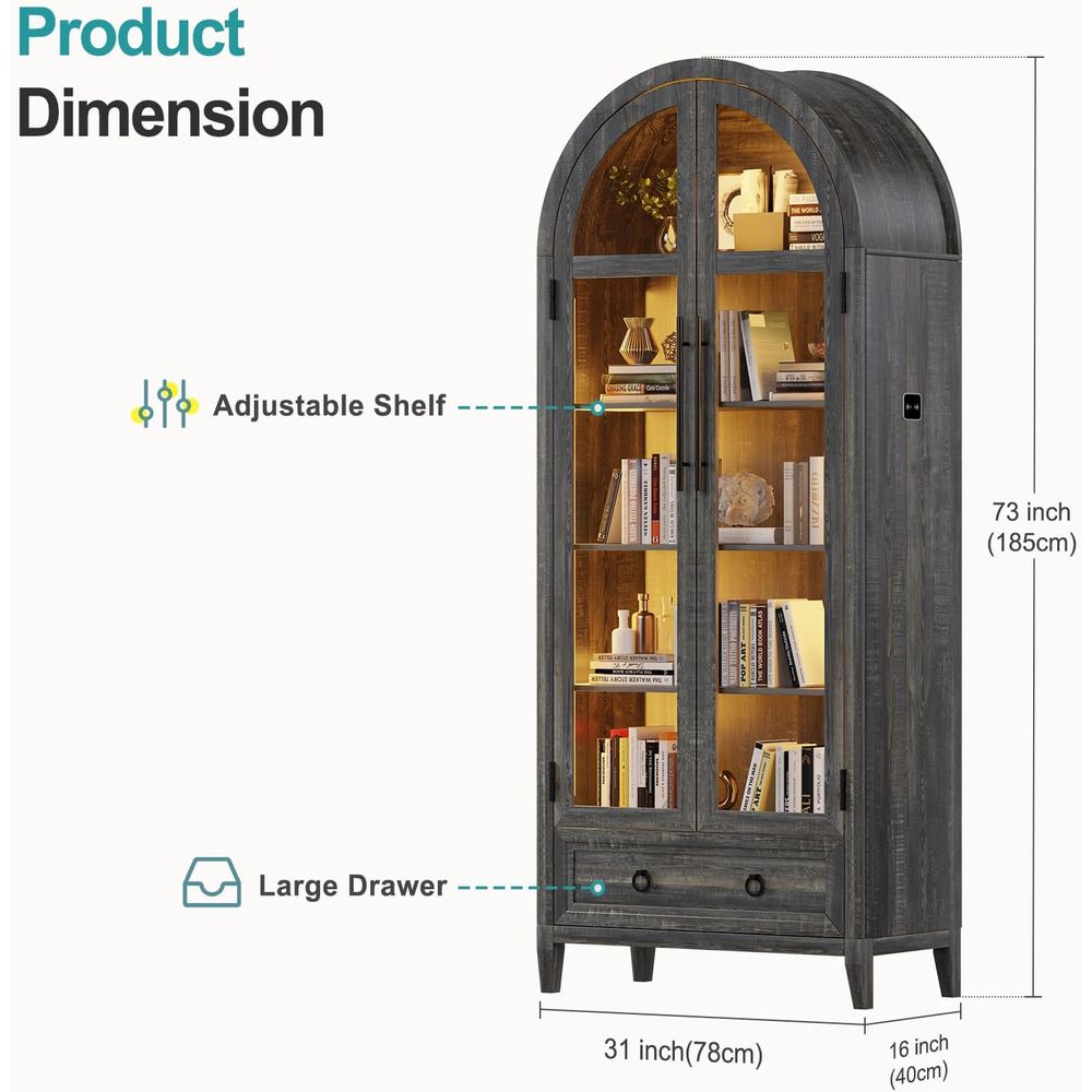 73 Arched Glass Display Cabine - Collectible Collection ulasan dan harga