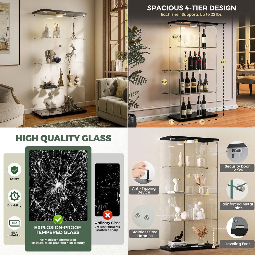 Display Cabinet with LED Light - Collectible Collection ulasan dan harga