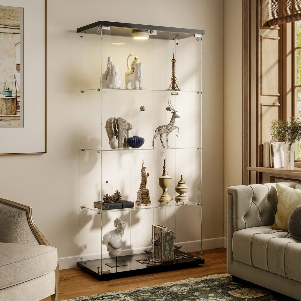 Display Cabinet with LED Light - Collectible Collection ulasan dan harga