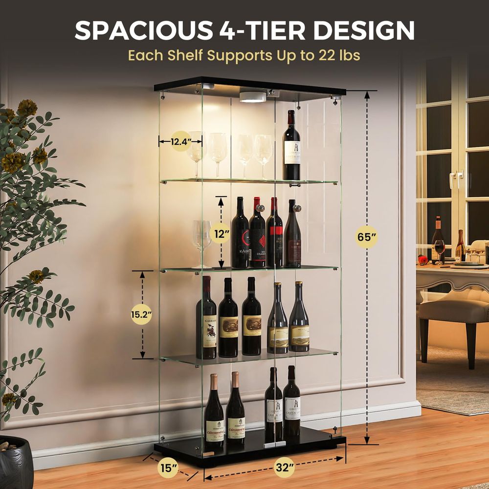 Display Cabinet with LED Light - Collectible Collection ulasan dan harga