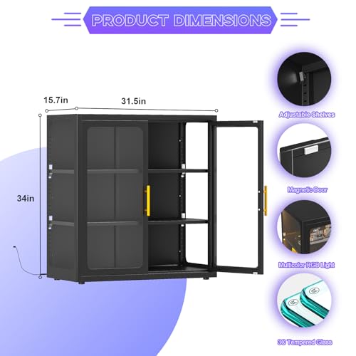 Display Cabinet with Glass Doo - Collectible Collection ulasan dan harga