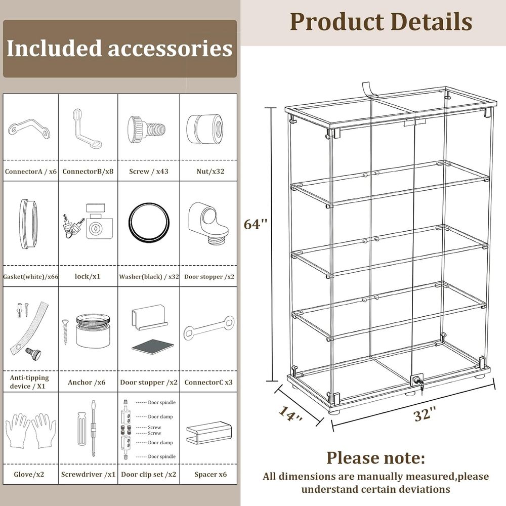 Tempered Glass Display Cabinet - Collectible Collection ulasan dan harga