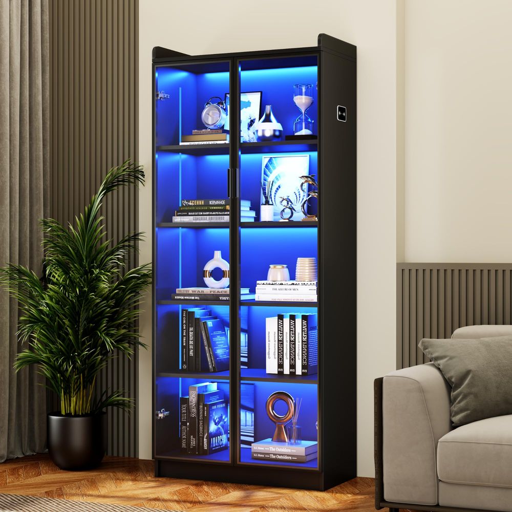 Display Cabinet with Adjustabl - Collectible Collection ulasan dan harga