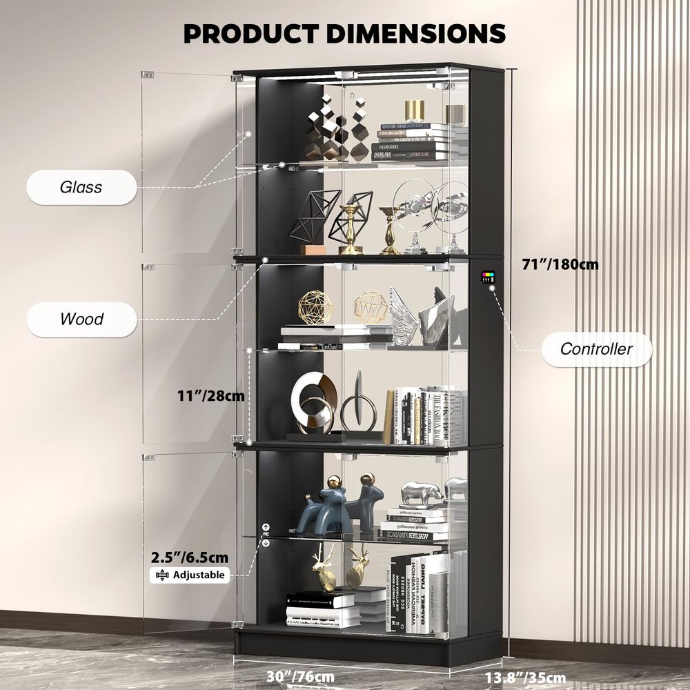 Display Cabinet with Glass Doo - Collectible Collection ulasan dan harga