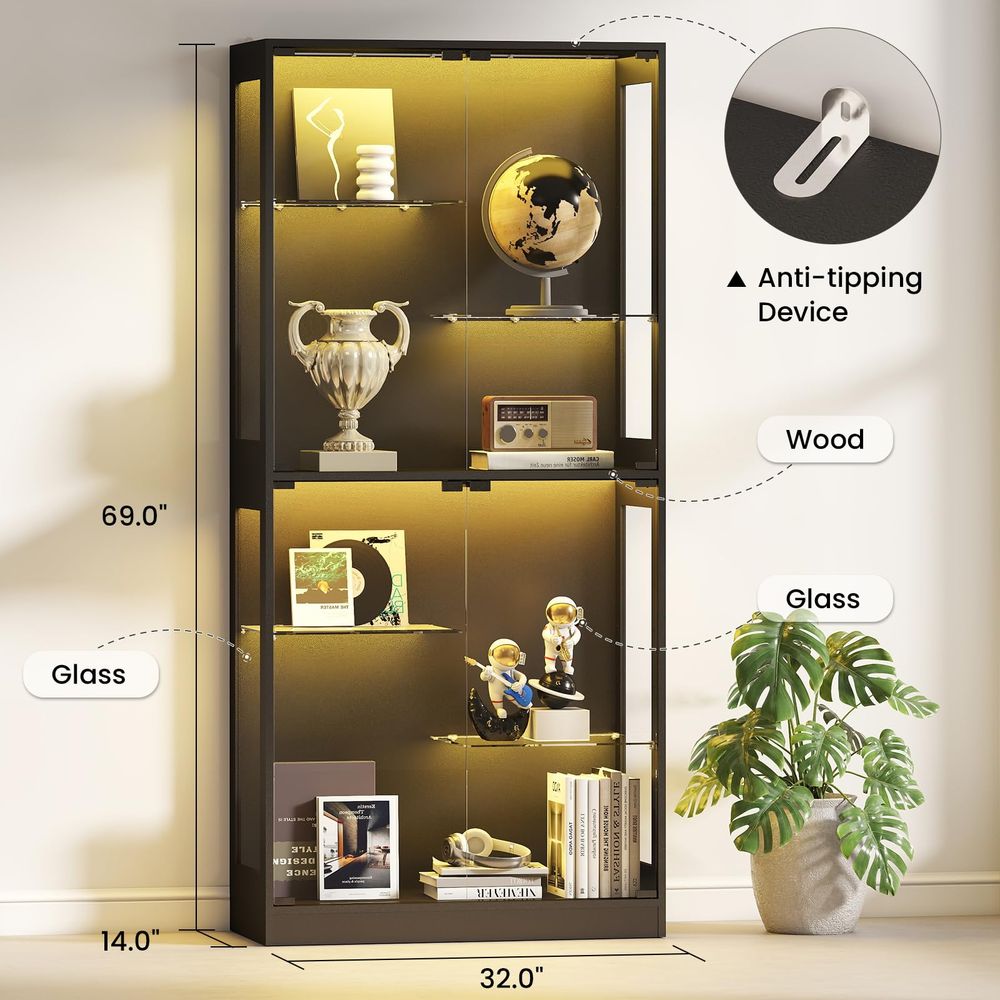 Display Cabinet with Glass Doo - Collectible Collection ulasan dan harga