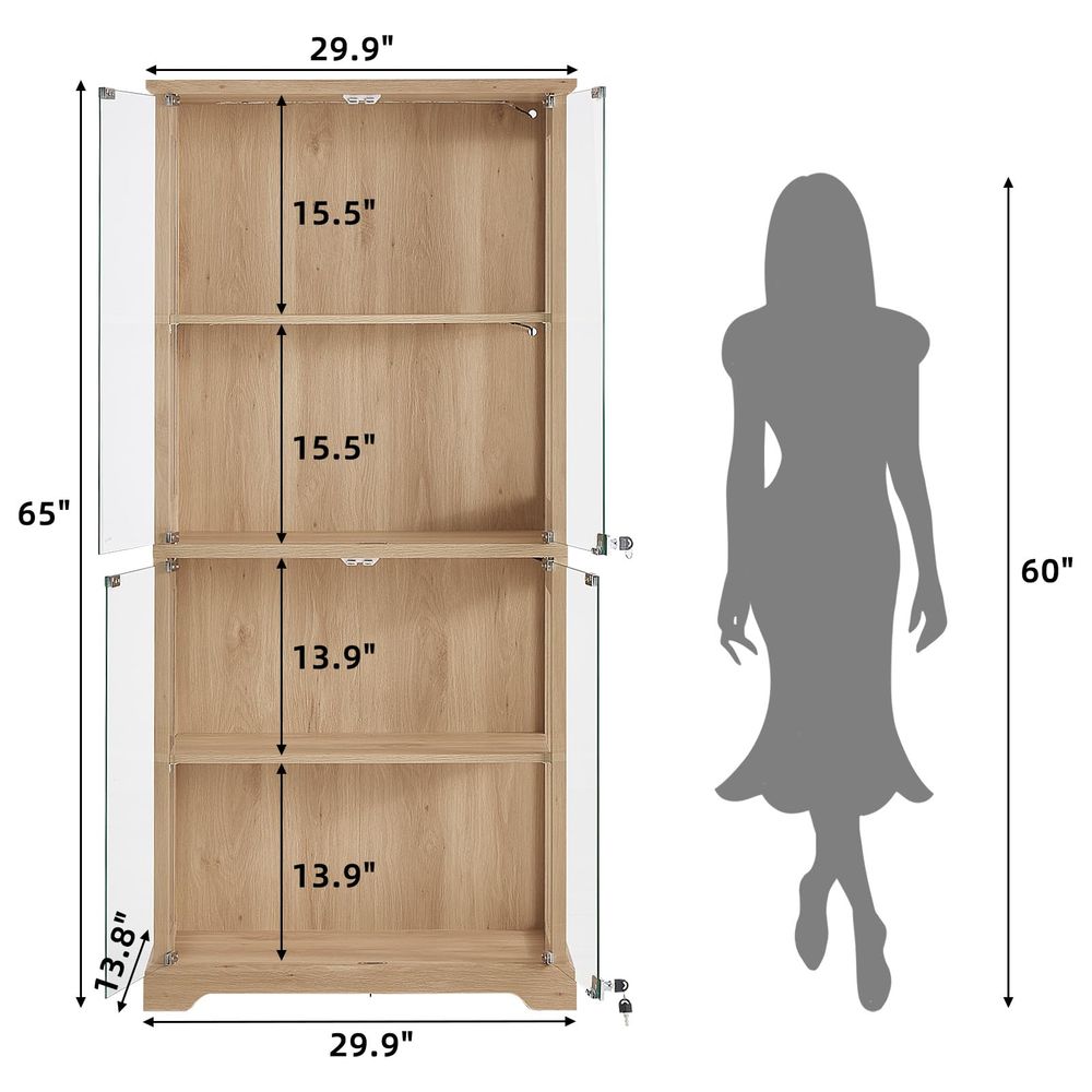 Farmhouse Glass Display Cabine - Collectible Collection ulasan dan harga