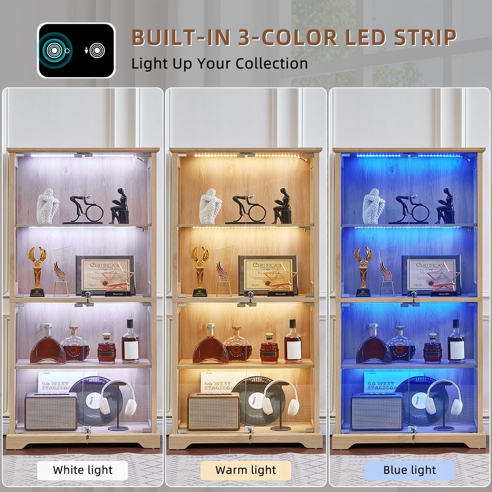 Farmhouse Glass Display Cabine - Collectible Collection ulasan dan harga