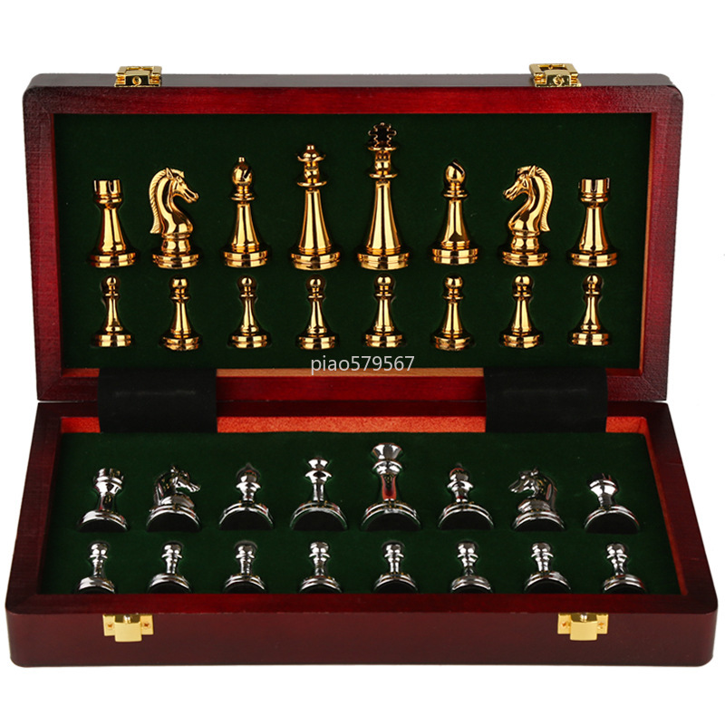 Luxury Wooden Chess Set Metal  - Vintage Collectible Board Games ulasan dan harga