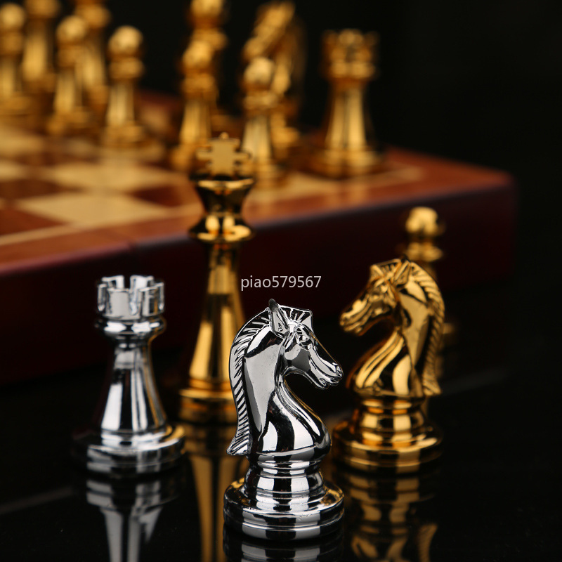 Luxury Wooden Chess Set Metal  - Vintage Collectible Board Games ulasan dan harga